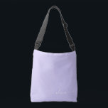 Lavender Purple Girly Script Monogram Name Modern Crossbody Bag<br><div class="desc">Lavender Purple anniversary,  baby shower or bachelorette party gift for someone that loves glam luxury and chic styles.</div>