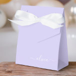 Lavender Purple Girly Script Monogram Name Modern Favour Box<br><div class="desc">Lavender Purple Sparkle Glitter Monogram Add Your Own Name Paper Party Gift Boxes This makes the perfect sweet 16 birthday,  wedding,  bridal shower,  anniversary,  baby shower or bachelorette party gift for someone that loves glam luxury and chic styles.</div>