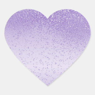 Lavender Purple Glitter  Heart Sticker