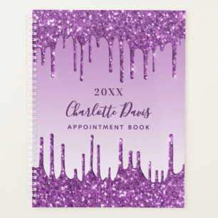 Lavender purple glitter name 2026 planner