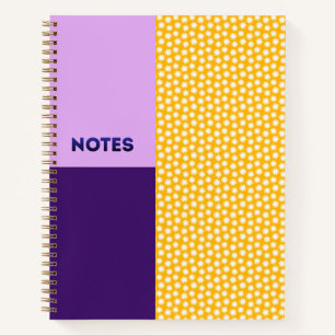 Lavender Purple Gold Sunburst Swirl Notebook - S