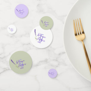 Lavender purple & Green Wedding table Confetti