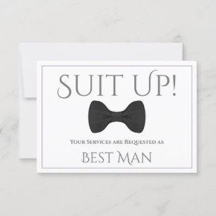 Lavender Purple & Grey Be My Best Man Card