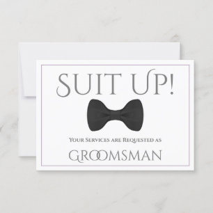 Lavender Purple & Grey Be My Groomsman Card