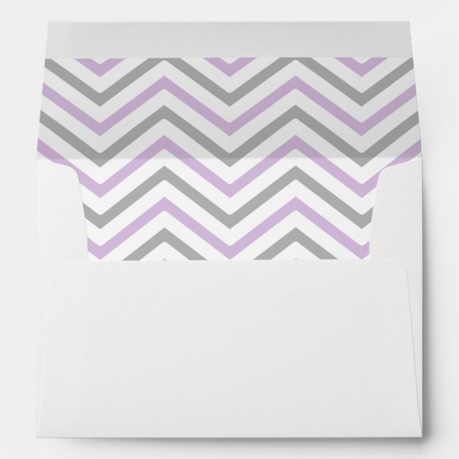 Lavender Purple Grey Grey Chevron Lined Envelope (Back (Bottom))