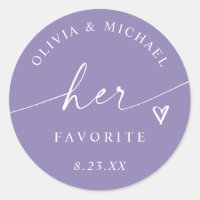 Lavender Purple Her Favorite Wedding Treat Bag