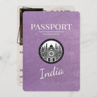 Lavender Purple India Passport Save The Date