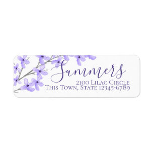 Lavender Purple Lilac Blossoms Address
