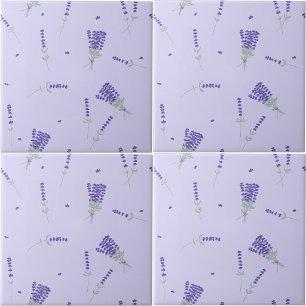 Lavender Purple Lilac Floral Botanical Tile
