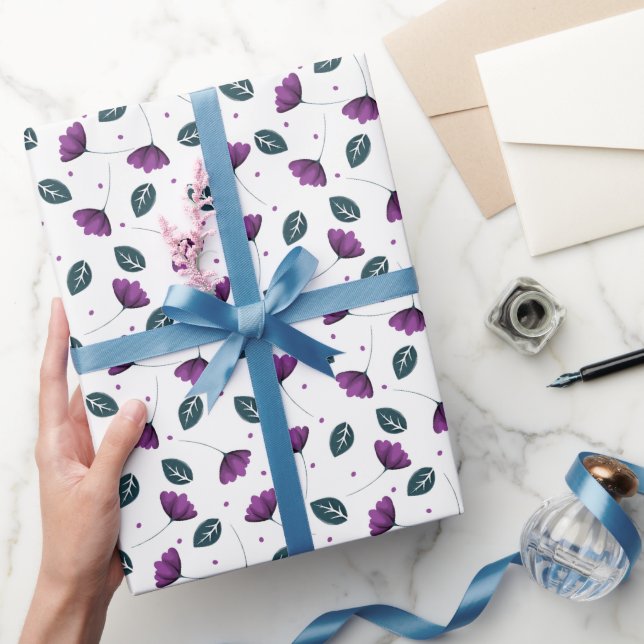 Lavender Purple Lilac Floral Flowers Wrapping Paper (Gifting)