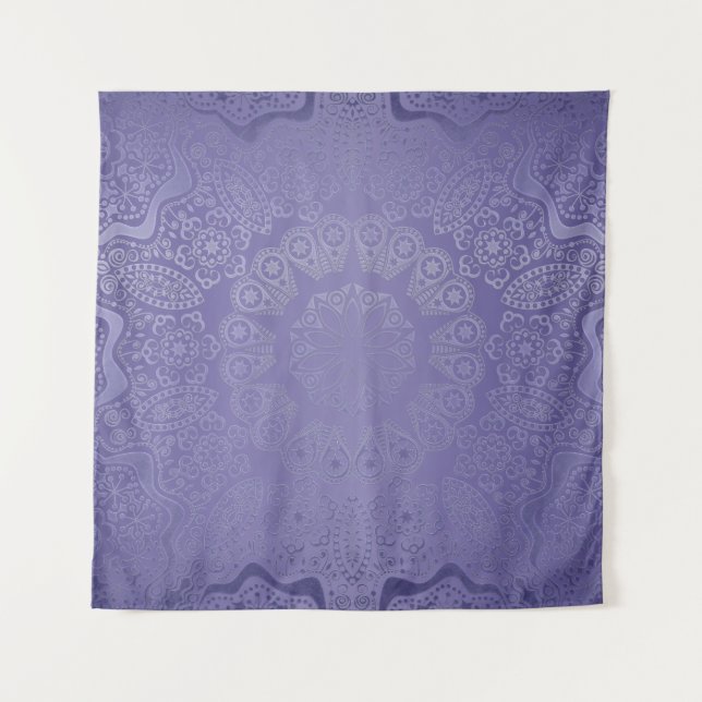 Lavender Purple Mandala Wall Tapestry (Front)
