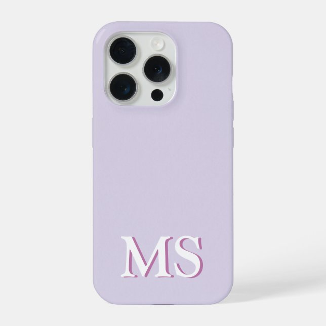 Lavender Purple Minimal Monogram iPhone Case (Back)