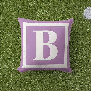 Lavender Purple Modern Monogram Letter  Cushion