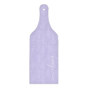 Lavender Purple Modern Script Girly Monogram Name Cutting Board