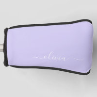 Lavender Purple Modern Script Girly Monogram Name