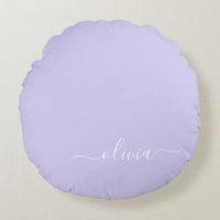 Lavender Purple Modern Script Girly Monogram Name