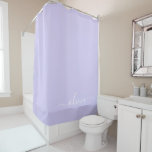 Lavender Purple Modern Script Girly Monogram Name Shower Curtain<br><div class="desc">Lavender Purple Monogram Name Bathroom Shower Curtain. This makes the perfect sweet 16 birthday,  wedding,  bridal shower,  anniversary,  baby shower or bachelorette party gift for someone that loves glam luxury and chic styles.</div>