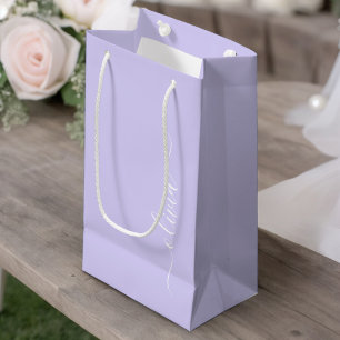 Lavender Purple Modern Script Girly Monogram Name Small Gift Bag