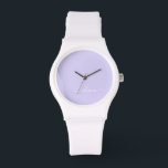 Lavender Purple Modern Script Girly Monogram Name Watch<br><div class="desc">Lavender Purple and White Simple Script Monogram Name Watch. This makes the perfect graduation,  birthday,  wedding,  bridal shower,  anniversary,  baby shower or bachelorette party gift for someone that loves glam luxury and chic styles.</div>