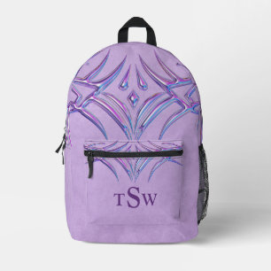 Lavender Purple Monogram Print Cut Sew Bag