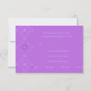 Lavender Purple Old World Border Wedding RSVP Card