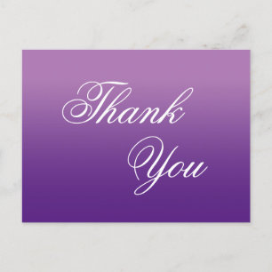 Lavender Purple Ombre Calligraphy Thank You Postcard