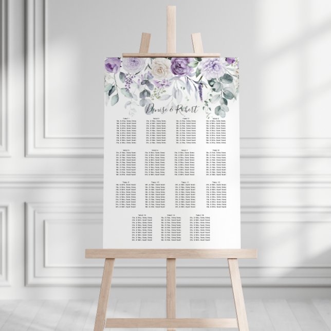Lavender Purple Peonies White Roses Seating Chart (Creator Uploaded)