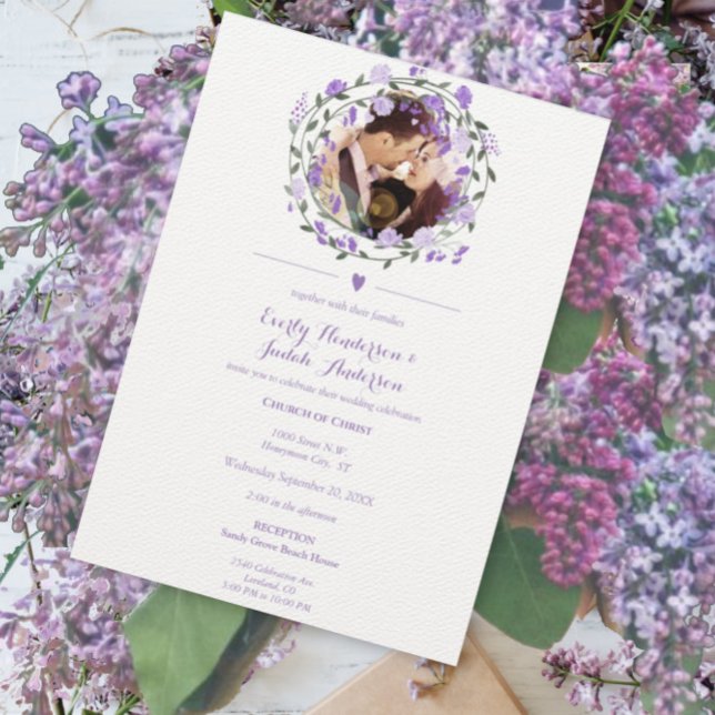 Lavender Purple Peony Floral Wreath Wedding (Creator Uploaded)