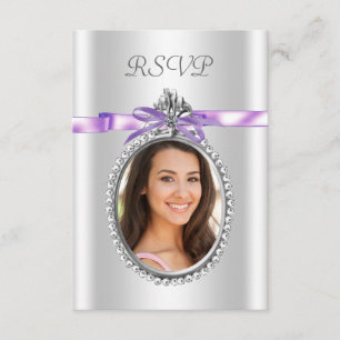 Lavender Purple Photo RSVP Cards