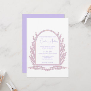 Lavender Purple Pink Floral Boho Wedding Invitation