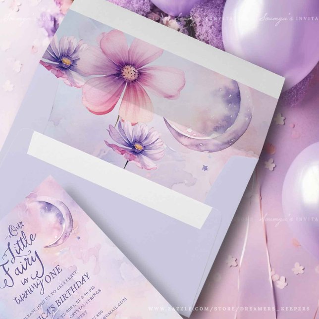 Lavender Purple Pink Magical Fairy Moon Enchanted Envelope (Creator Uploaded)