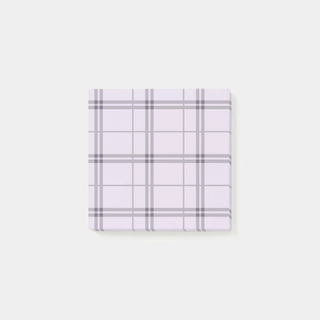 Lavender Purple Plaid Pattern Check Print Tartan Post-it Notes (Front)
