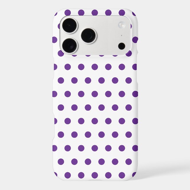 Lavender Purple Polka Dot Pattern White (Back)