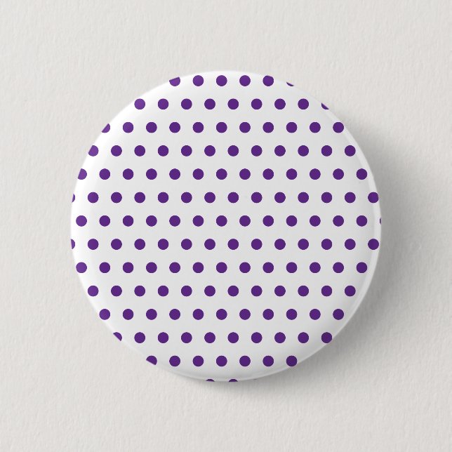 Lavender Purple Polka Dot Pattern White 6 Cm Round Badge (Front)