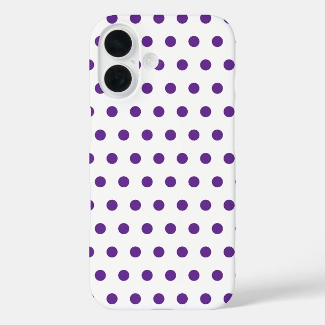 Lavender Purple Polka Dot Pattern White Case-Mate iPhone Case (Back)