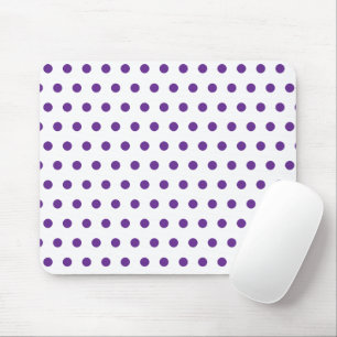 Lavender Purple Polka Dot Pattern White Mouse Mat