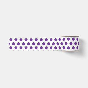 Lavender Purple Polka Dot Pattern White Satin Ribbon