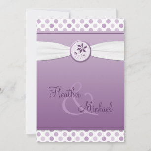 Lavender Purple Polka Dot Wedding Invitation