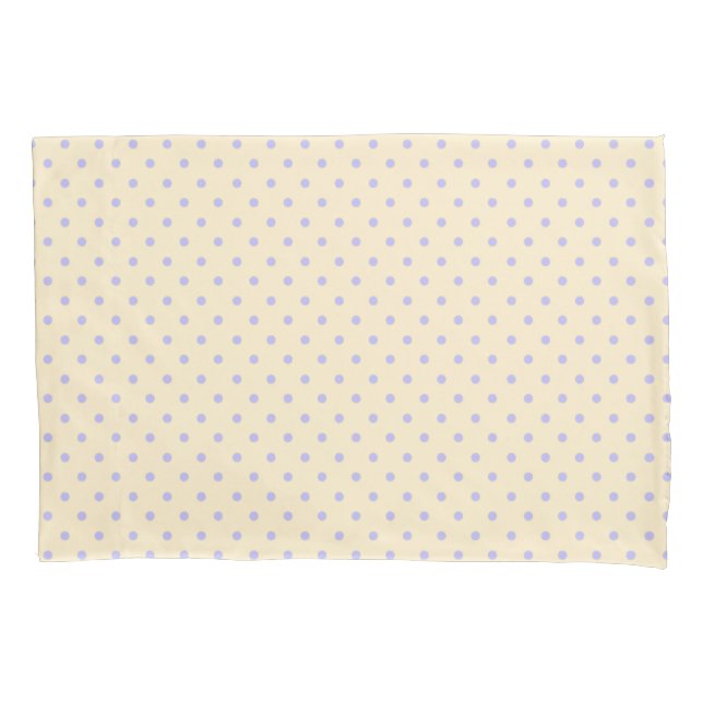 Lavender purple polka dots and yellow  pillowcase (Front)