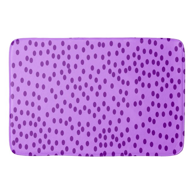Lavender Purple Polka Dots  Bath Mat (Front)