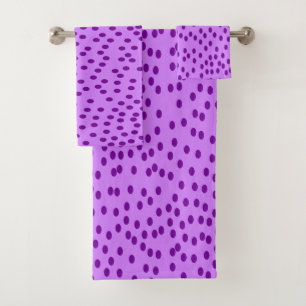 Lavender Purple Polka Dots Bath Towel Set