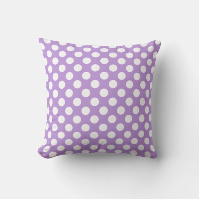 Lavender Purple Polka Dots Cushion (Front)