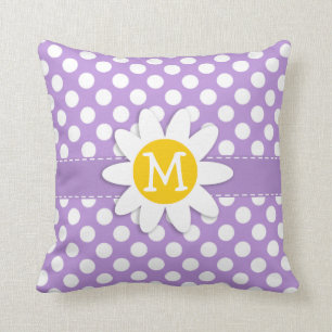 Lavender Purple Polka Dots Cushion