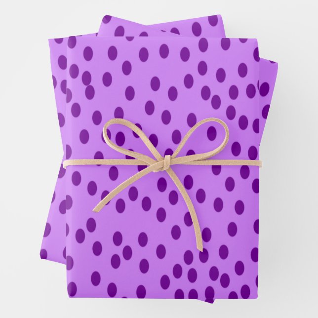 Lavender Purple Polka Dots  Wrapping Paper Sheet (In situ)
