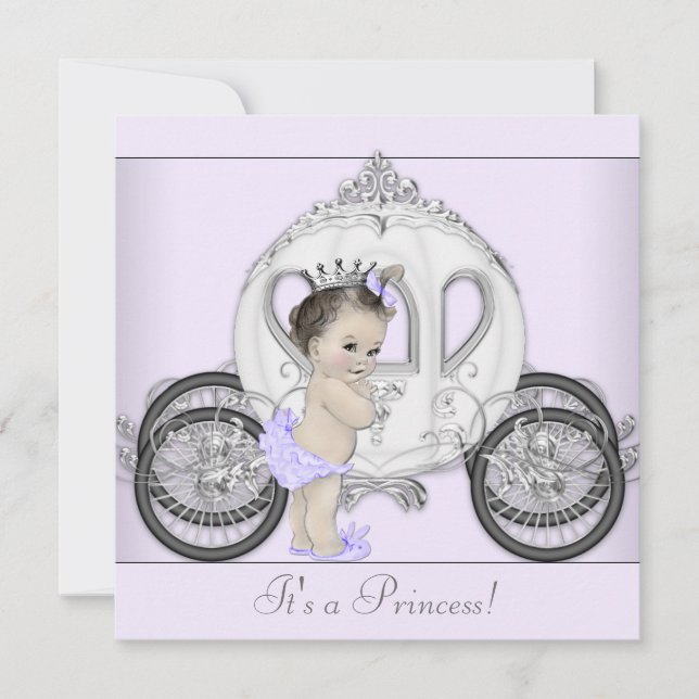 Lavender Purple Princess Baby Shower Invitation (Front)