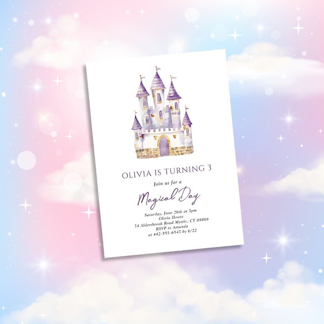 Lavender Purple Princess Birthday Invitation (Creator Uploaded)