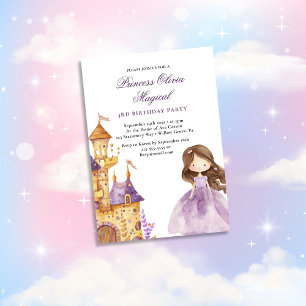 Lavender Purple Princess Magical Birthday Invitation