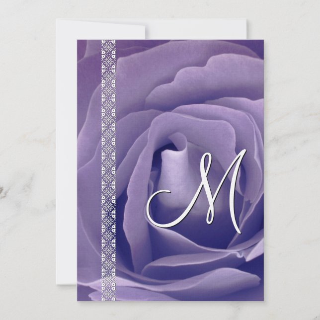 Lavender Purple  Rose and Lace Wedding Template (Front)