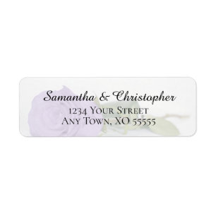 Lavender Purple Rose Wedding Return Address