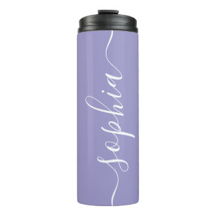 Lavender Purple Script Custom Thermal Tumbler